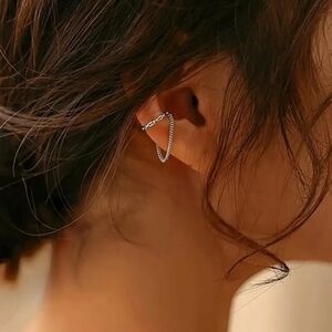 Elegant French-Style Ear Cuff Chain Tassel Clip-On 18K Gold Plated Copper